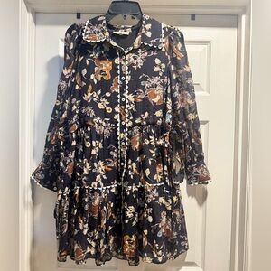 Entro Floral Button-Down Dress Size Medium